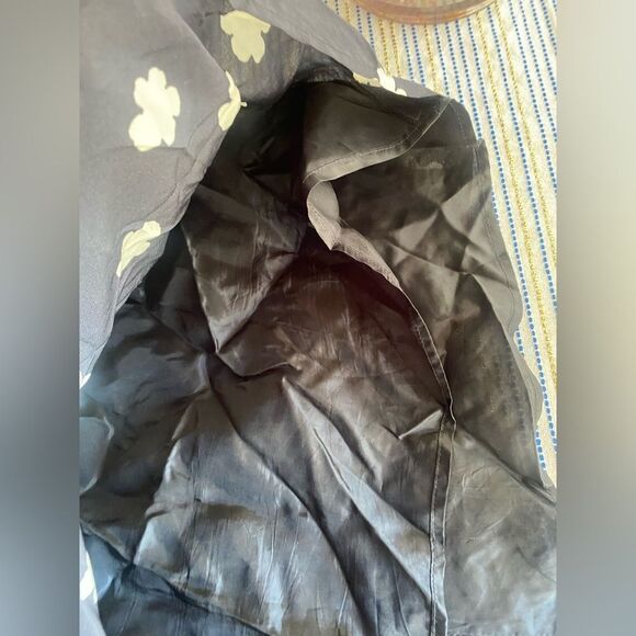 MARELLA Sleeveless Black Beige Floral Dress  Pleated Silk  Sz 6 Made In Italy - Picture 13 of 14